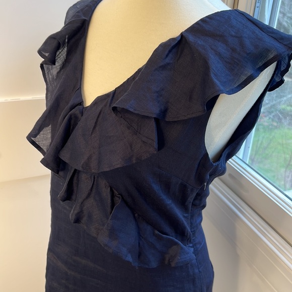 Boden Alicia Ruffle Top, Navy, Sleeveless, size 6 - Picture 4 of 14